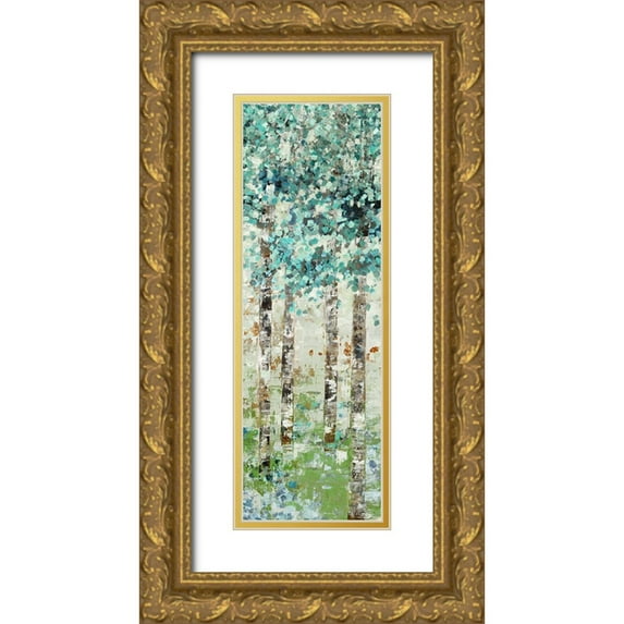 Woods, Maya 9x18 Gold Ornate Wood Framed with Double Matting Museum Art Print Titled - Foliage II