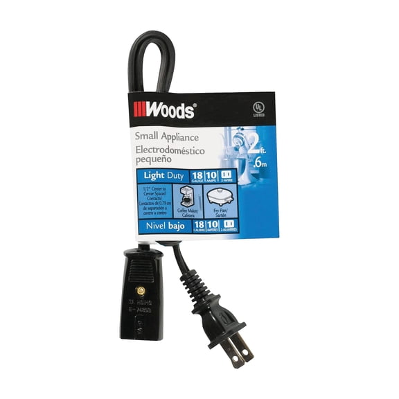 Woods Mini Plug Appliance Cord - Pack of 4