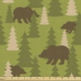thumbnail image 1 of Ambesonne Woods Fabric by the Yard Upholstery, Bear in Pine Tree Woodland, 2 Yards, Olive Green Chocolate, 1 of 4