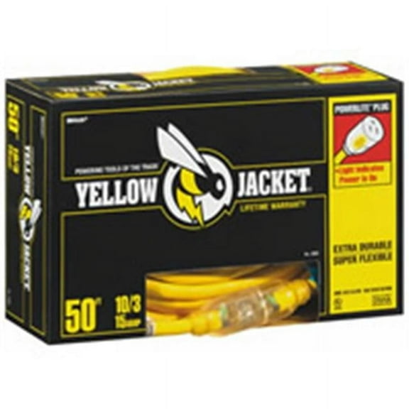 Woods Wire  50 ft. 10-2Sjtw-A Yellow Jacket Cord With T-Blade F - Yellow