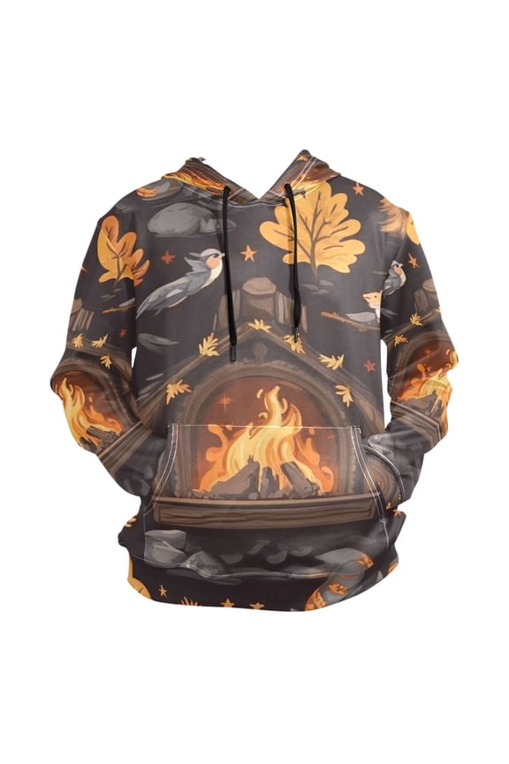 Woods and Bonfires Cartoon Men’s Hoodies Sweatshirt Fleece Jackets Long Sleeve Sweatshirts
