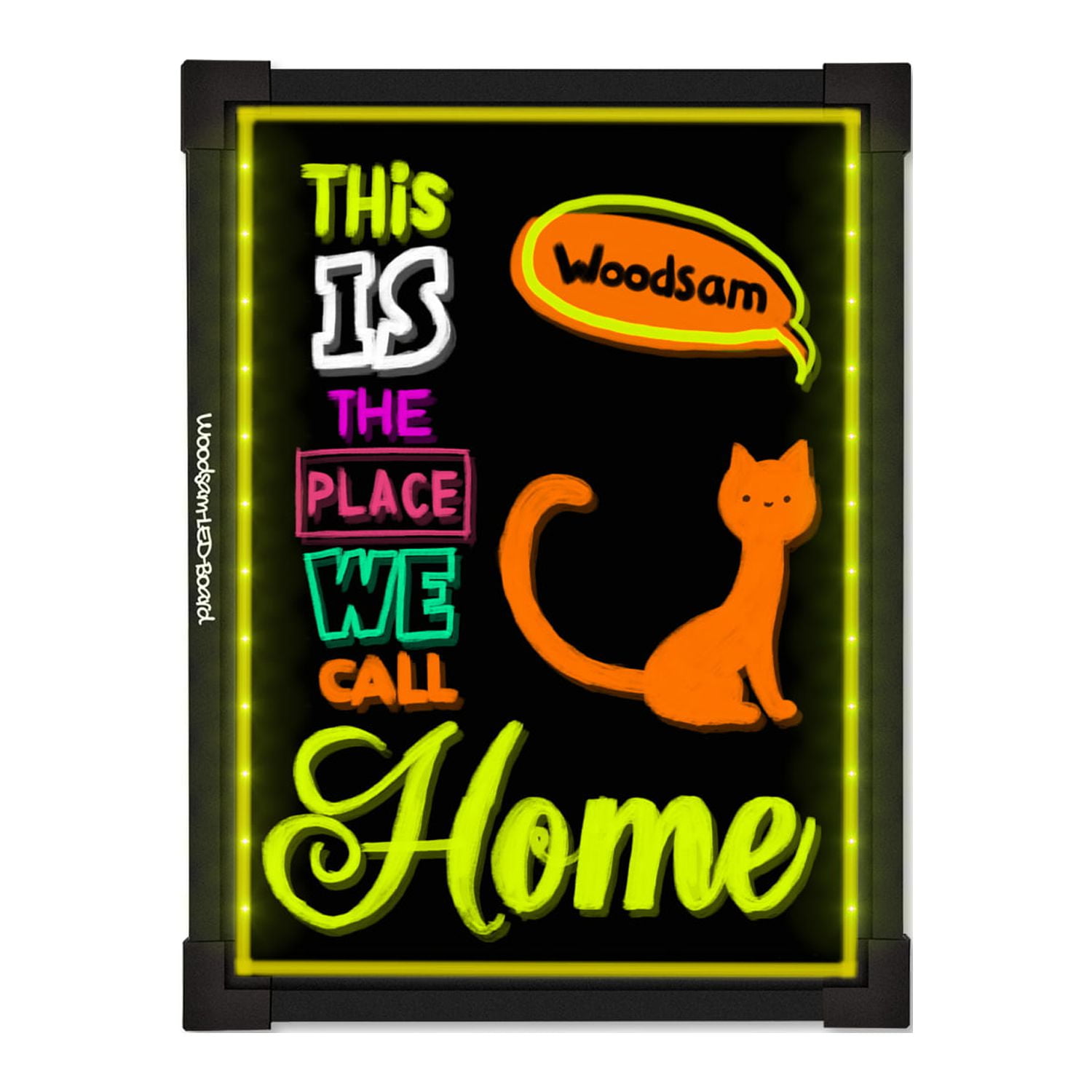 Woodsam 24"x16" LED Message Writing Flashing Menu Sign Board Remote