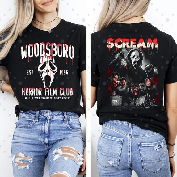 Woodsboro Horror Film Club Shirt, Ghostface Shirt, Scary Halloween, Woodsboro Scream Shirt