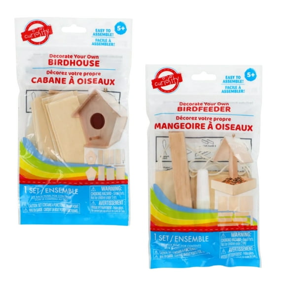 Woodshop Birdfeeder & Birdhouse Set DIY Bird Houses Easy To Assemble for Outside Hanging Art Crafts Set Birdhouse Kits Summer Gardening Activity for Kids & Adults & CUSTOM Storage Carrier