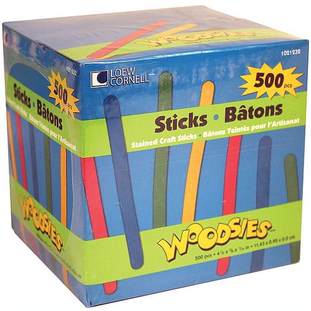 Woodsies Craft SticksColored 4.5" 500/Pkg