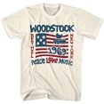 Woodstock 1969 Bethel New York Peace Love Men T Shirt Rock & Soul Music