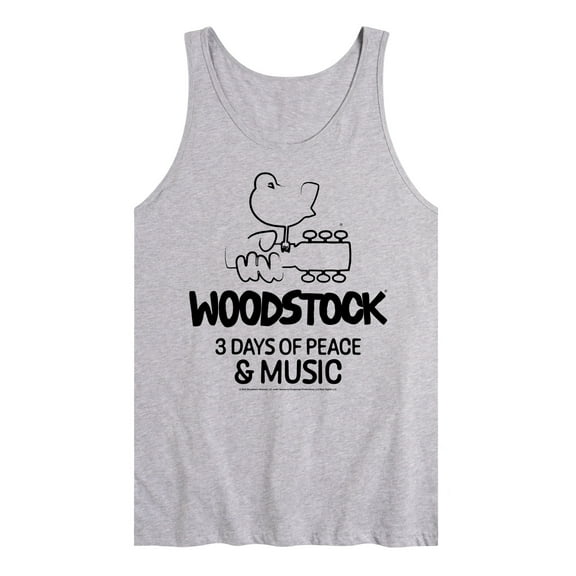 Woodstock - 3 Days of Peace & Music - Outline Drawing - Men's Jersey Tank Top