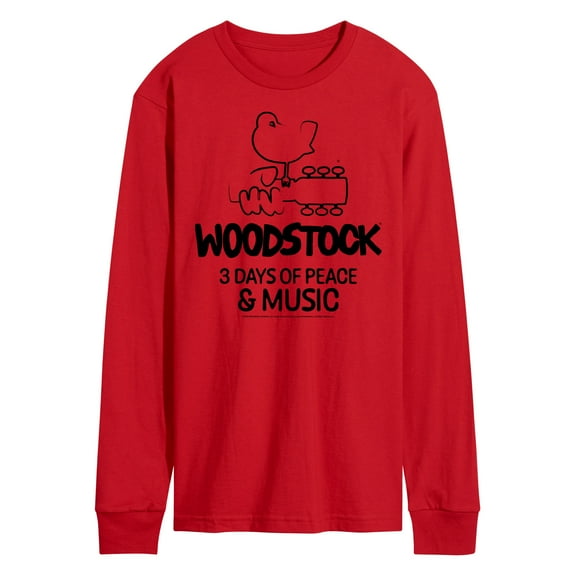 Woodstock - 3 Days of Peace & Music - Outline Drawing - Men's Long Sleeve T-Shirt