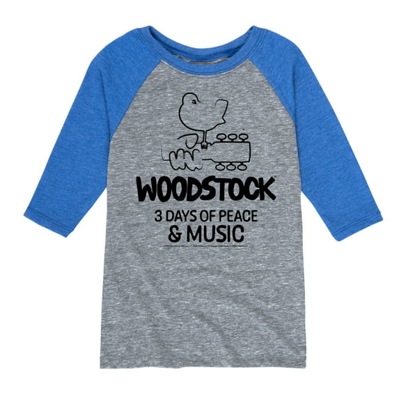Woodstock - 3 Days of Peace & Music - Outline Drawing - Toddler & Youth Raglan Graphic T-Shirt