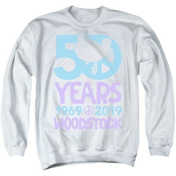 Woodstock 50 Simple Adult Crewneck Sweatshirt White