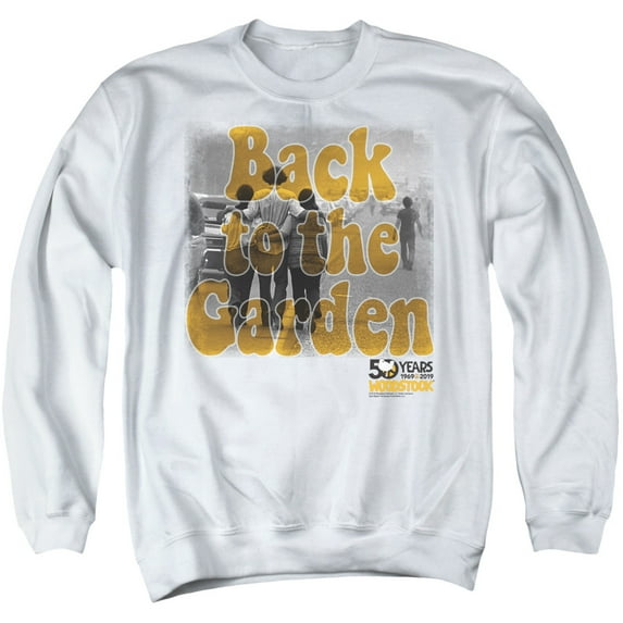 Woodstock 50 Years Dove Adult Crewneck Sweatshirt White