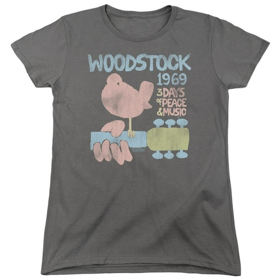 Woodstock 50 Years Dove S/S Women'S Tee Charcoal