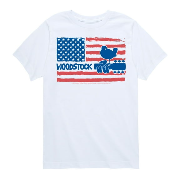 Woodstock - American Flag Logo - Toddler & Youth Short Sleeve Graphic T-Shirt