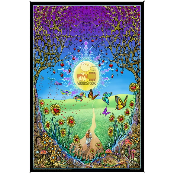Woodstock Back To The Garden Heady Art Print Mini Tapestry 30x45 with FREE 3-D Glasses