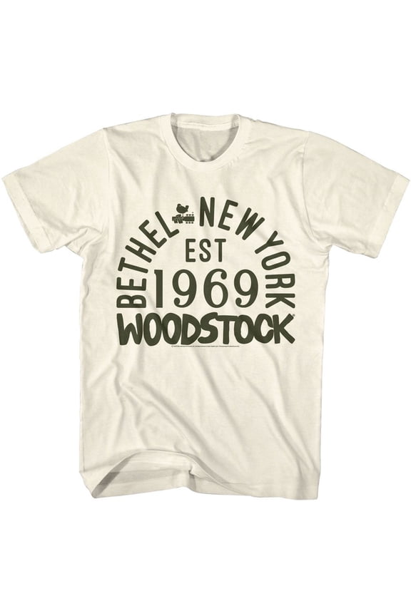 Woodstock Word Stock Natural Adult T-Shirt L