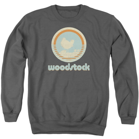 Woodstock Bird Circle Adult Crewneck Sweatshirt Charcoal