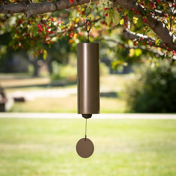 Woodstock Chimes Dynasty Wind Bell 27" Antique Copper Wind Chime for Outside, Garden Patio Decor, Deep Tone Bell Sound
