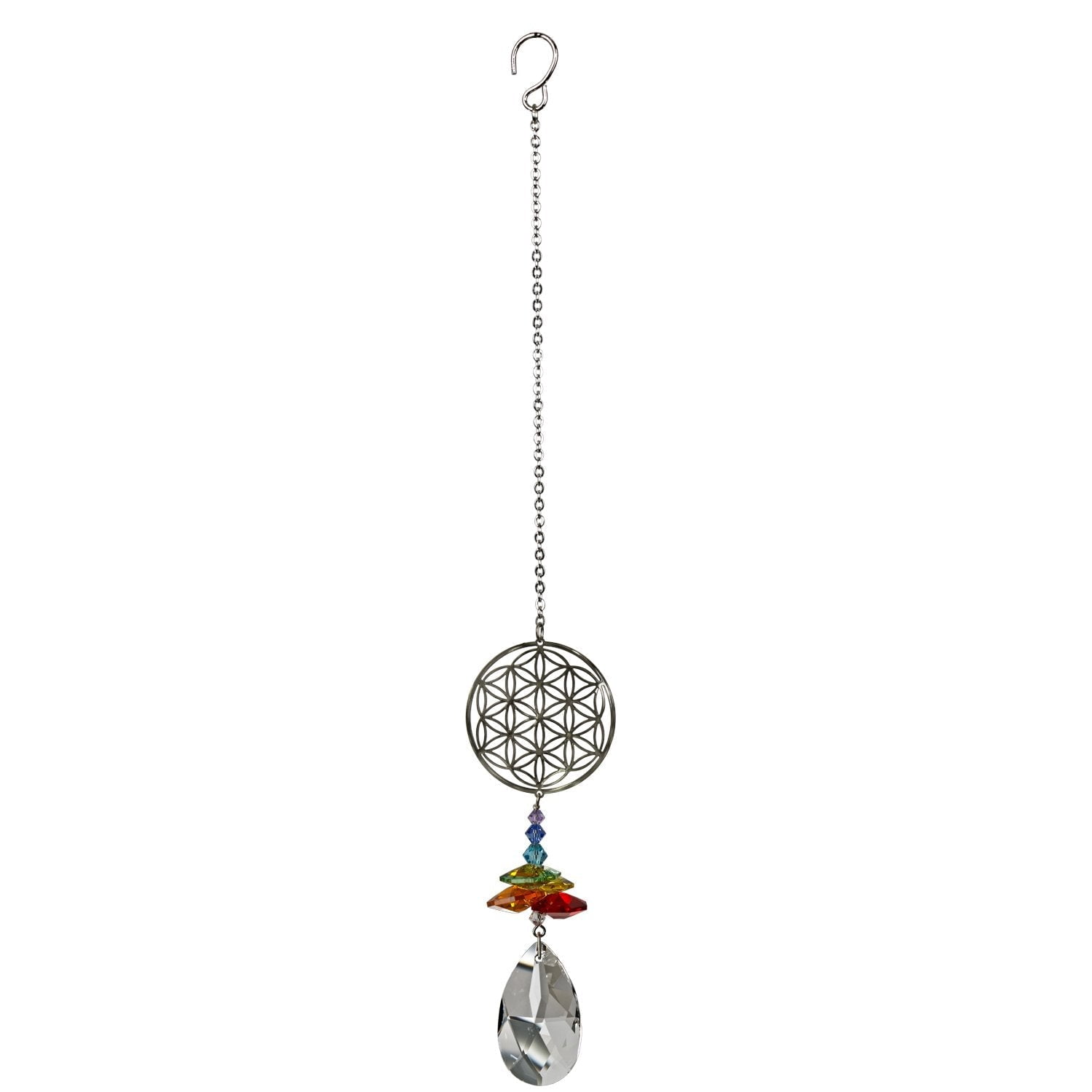 Woodstock Crystal Suncatchers, Crystal Fantasy Flower of Life, Crystal Wind Chimes For Inside, Office, Kitchen, Living Room Décor, 4.5"L
