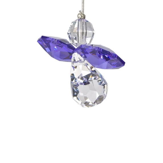 Woodstock Crystal Suncatchers, Crystal Guardian Angel Amethyst, Crystal Wind Chimes For Inside, Office, Kitchen, Living Room Décor, 1"L