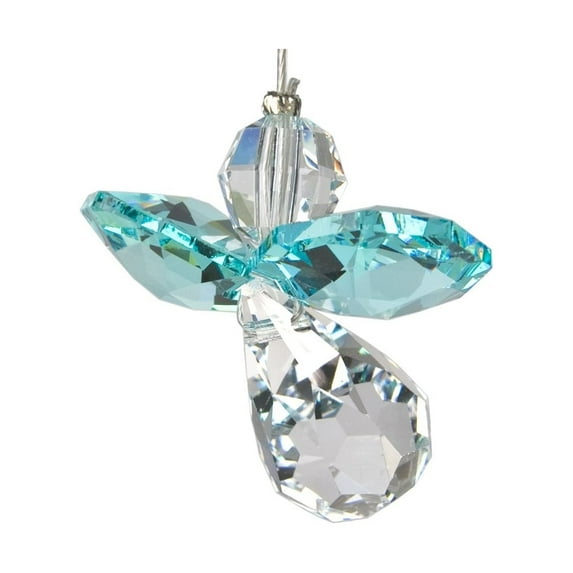 Woodstock Crystal Suncatchers, Crystal Guardian Angel Blue Zircon, Crystal Wind Chimes For Inside, Office, Kitchen, Living Room Décor, 1"L
