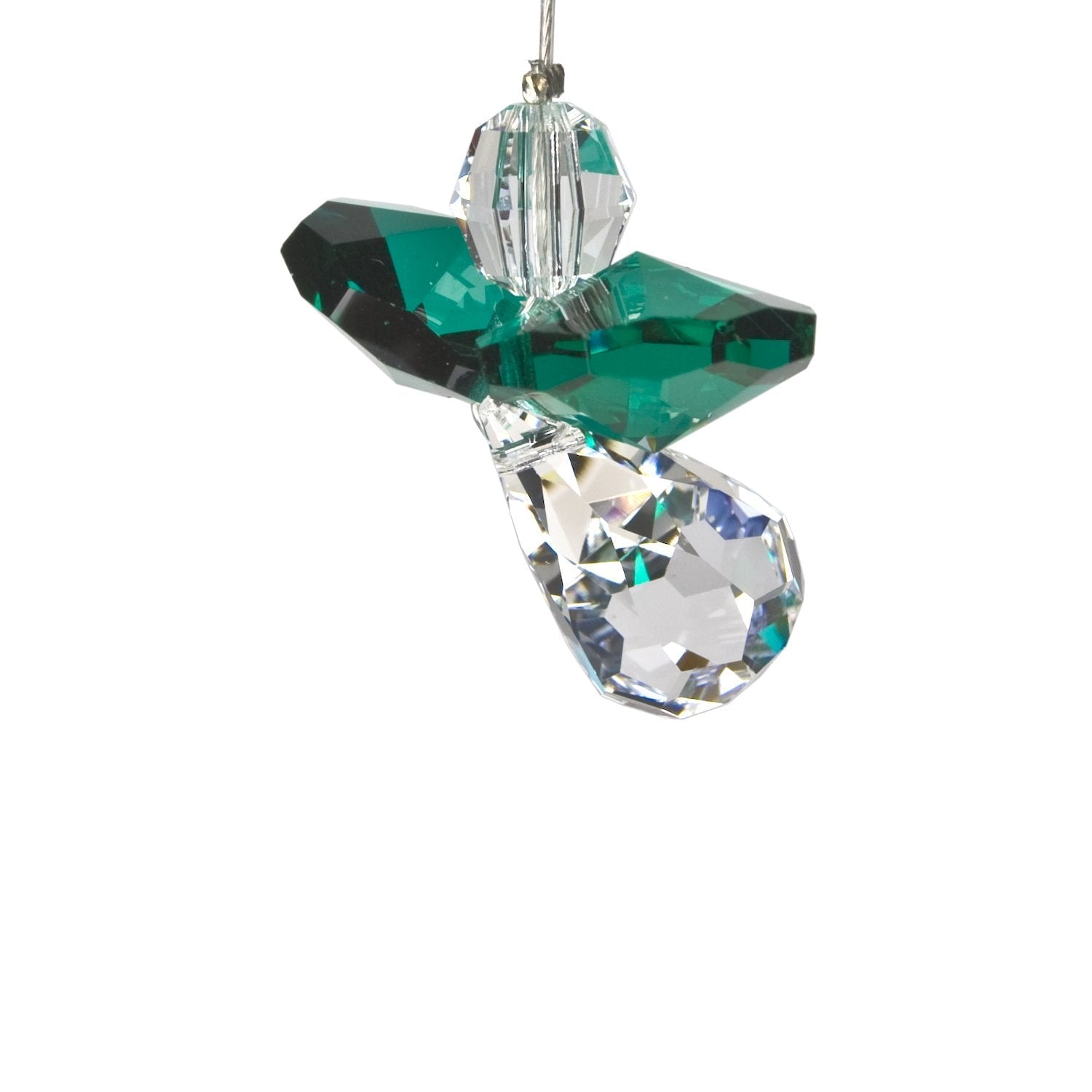 Crystal Guardian Angel Suncatcher - Emerald Crystal Guardian Angel Suncatcher - Emerald