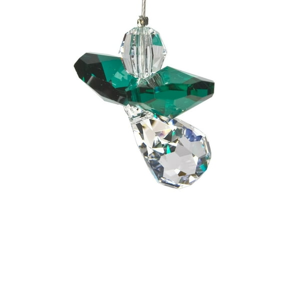 Woodstock Crystal Suncatchers, Crystal Guardian Angel Emerald, Crystal Wind Chimes For Inside, Office, Kitchen, Living Room Décor, 1"L