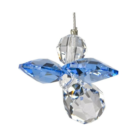Woodstock Crystal Suncatchers, Crystal Guardian Angel Sapphire, Crystal Wind Chimes For Inside, Office, Kitchen, Living Room Décor, 1"L