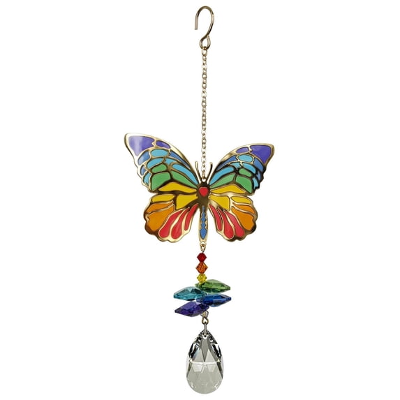 Woodstock Crystal Suncatchers, Crystal Wonders Butterfly, Crystal Wind Chimes For Inside, Office, Kitchen, Living Room Décor, 5"L