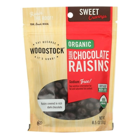 Woodstock Dark Chocolate Raisins, 8.5 Oz