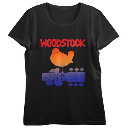 Woodstock Double Sided Poster Art Women's Black Short Sleeve Sleep Shirt-XXL