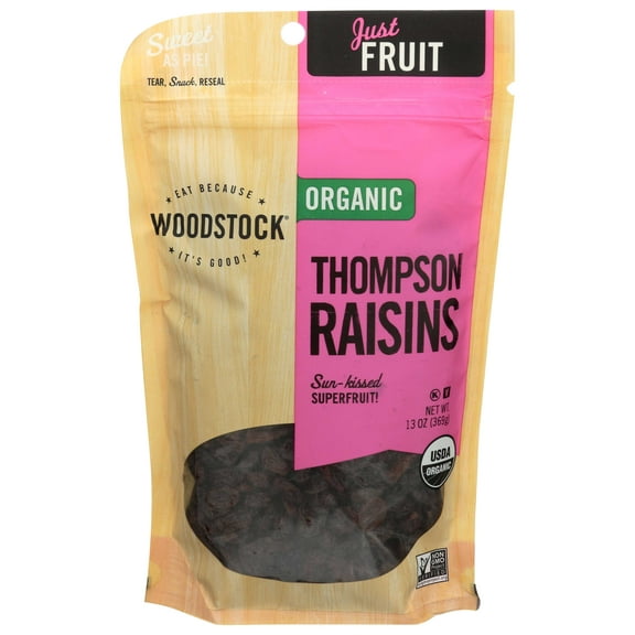 Woodstock Farms Organic Thompson Raisin, 13 Ounce -- 8 per case