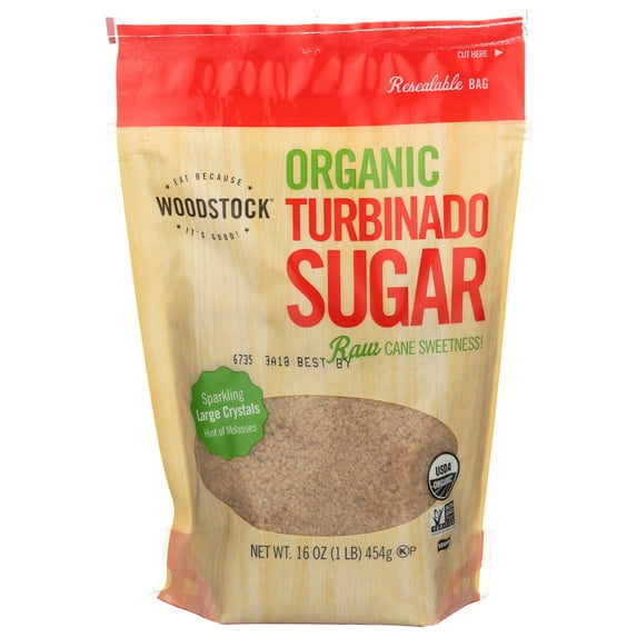 Woodstock Farms Organic Turbinado Sugar, 16 Ounce -- 12 per case.