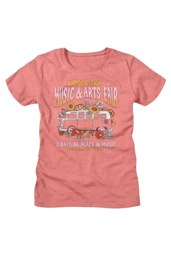 Woodstock Floral Hippie Van Women's T Shirt (XL)