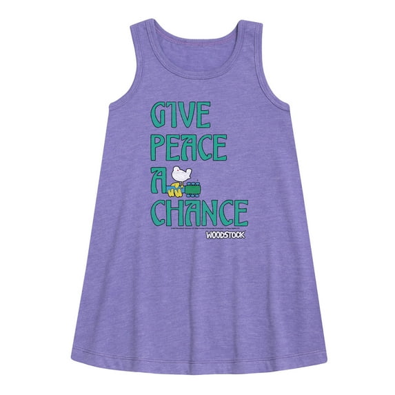 Woodstock - Give Peace A Chance - Toddler & Youth Girls A-line Dress