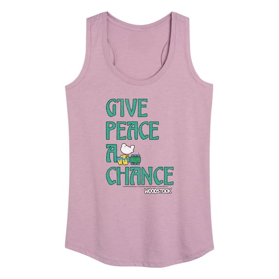 Woodstock - Give Peace A Chance - Women's Racerback Tank Top