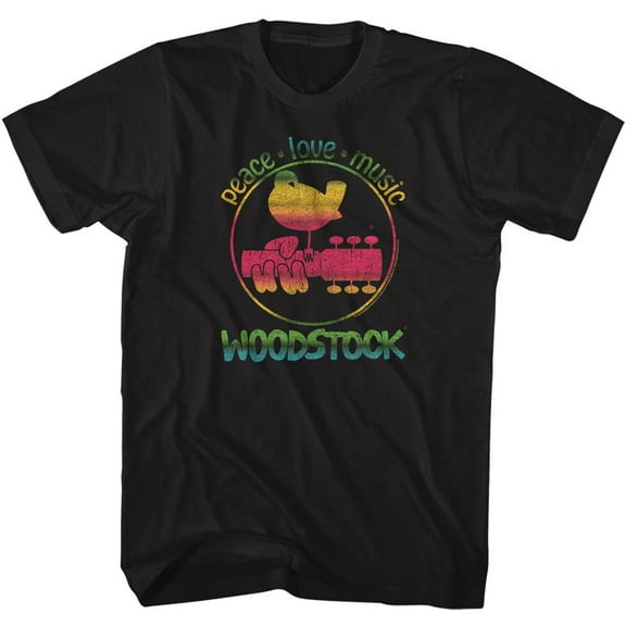 Woodstock Gradient Black Adult T-Shirt