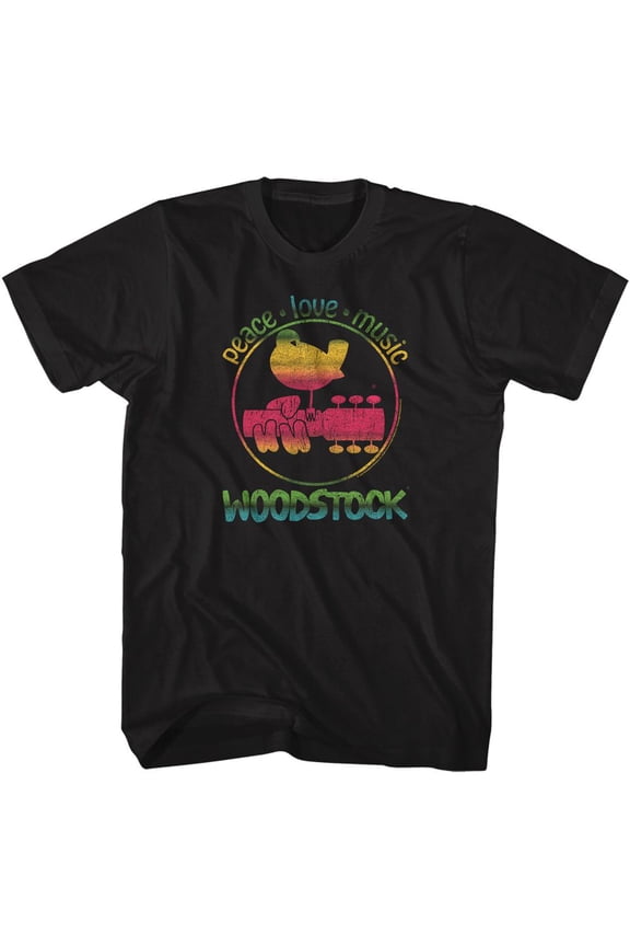 Woodstock Gradient Black Adult T-Shirt