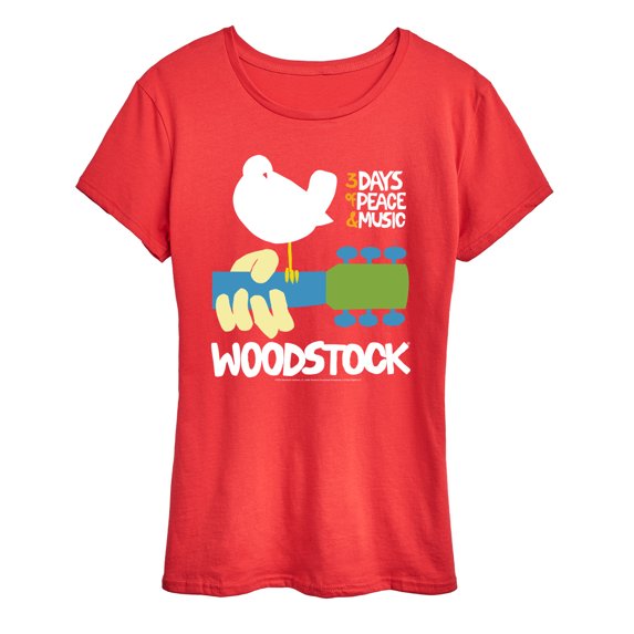 Woodstock - Guitar - 3 Days of Peace & Music - Women's Short Sleeve Graphic T-Shirt
