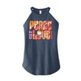 thumbnail image 1 of Woodstock - Hippie Retro - Peace & Love - Juniors Cropped Racerback Tank Top, 1 of 5