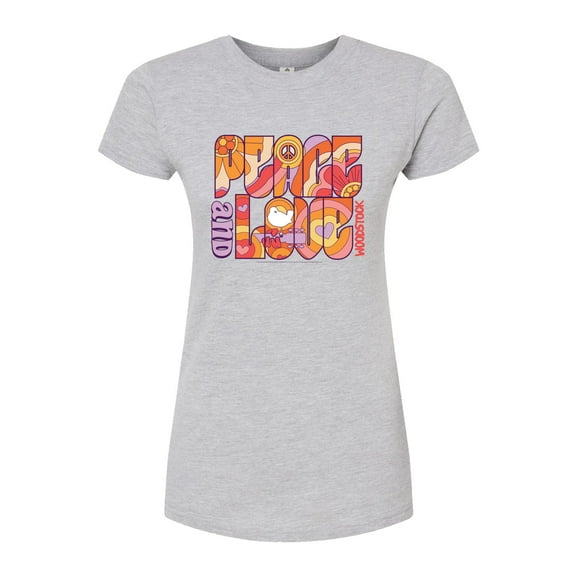 Woodstock - Hippie Retro - Peace & Love - Juniors Fitted Graphic T-Shirt