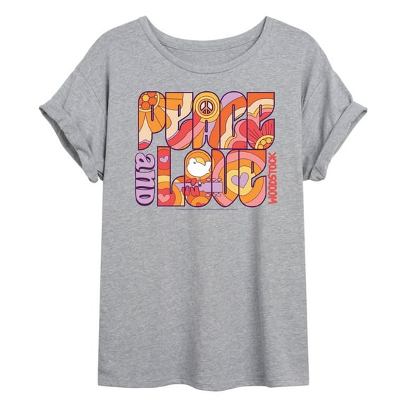 Woodstock - Hippie Retro - Peace & Love - Juniors Ideal Flowy Muscle T-Shirt