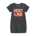 thumbnail image 1 of Woodstock - Hippie Retro - Peace & Love - Toddler & Youth Girls Fleece Dress, 1 of 1