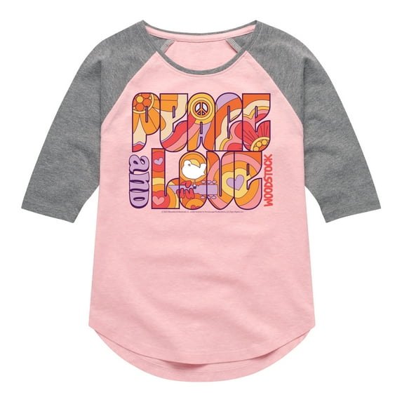 Woodstock - Hippie Retro - Peace & Love - Toddler & Youth Girls Raglan Graphic T-Shirt
