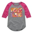 thumbnail image 1 of Woodstock - Hippie Retro - Peace & Love - Toddler & Youth Girls Raglan Graphic T-Shirt, 1 of 5