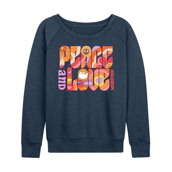 Woodstock - Hippie Retro - Peace & Love - Women's Lightweight French Terry Long Sleeve Shirt