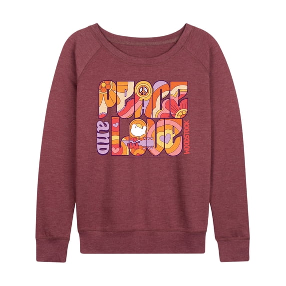 Woodstock - Hippie Retro - Peace & Love - Women's Lightweight French Terry Long Sleeve Shirt