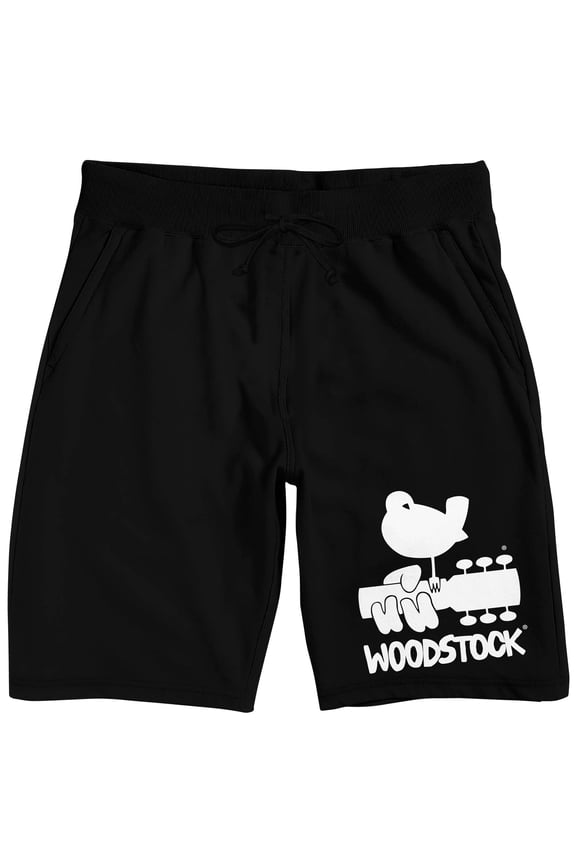 Woodstock Logo Men's Black Lounge Shorts-3XL