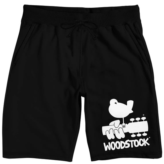 Woodstock Logo Men's Black Lounge Shorts-XXL