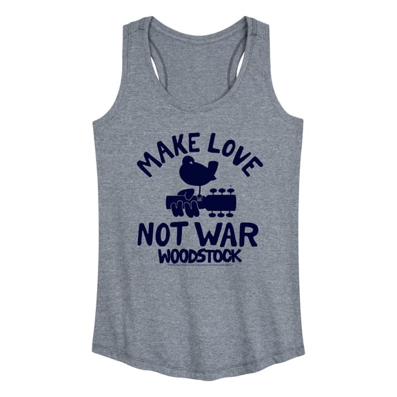 Woodstock - Make Love Not War - Women's Racerback Tank Top