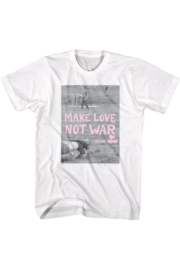 Woodstock Make Love not War Men's T Shirt Hippie Music Festival Poster